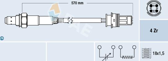 FAE 77268 - Лямбда-зонд autocars.com.ua