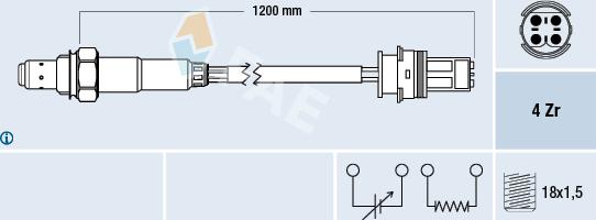 FAE 77276 - Лямбда-зонд autocars.com.ua