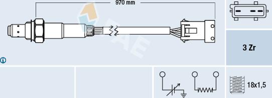 FAE 77306 - Лямбда-зонд autocars.com.ua