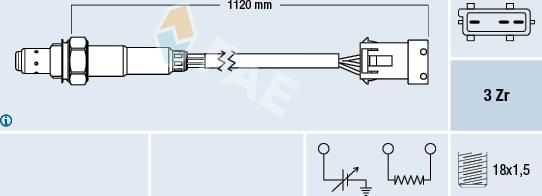 FAE 77307 - Лямбда-зонд autocars.com.ua