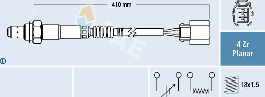 FAE 77322 - Лямбда-зонд autocars.com.ua