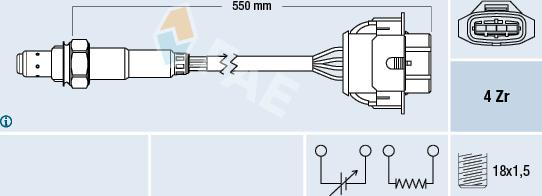 FAE 77342 - Лямбда-зонд autocars.com.ua