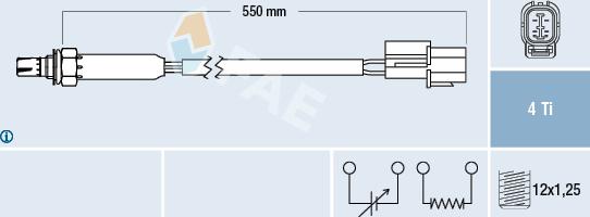 FAE 77350 - Лямбда-зонд autocars.com.ua