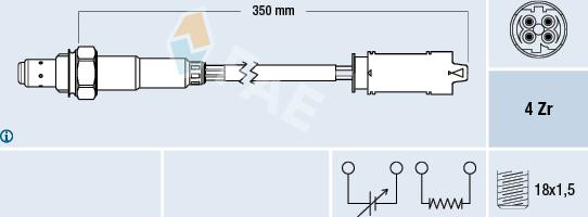 FAE 77368 - Лямбда-зонд autocars.com.ua