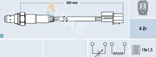 FAE 77375 - Лямбда-зонд autocars.com.ua