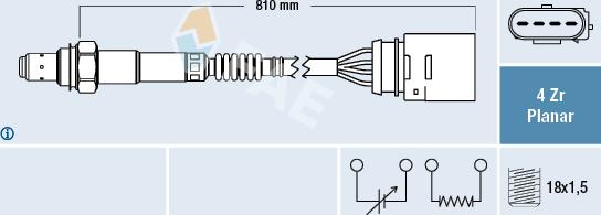 FAE 77406 - Лямбда-зонд autocars.com.ua