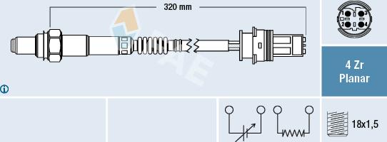 FAE 77409 - Лямбда-зонд autocars.com.ua