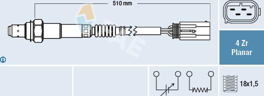 FAE 77428 - Лямбда-зонд autocars.com.ua