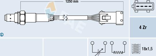 FAE 77434 - Лямбда-зонд autocars.com.ua