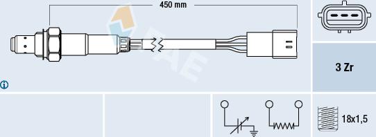 FAE 77466 - Лямбда-зонд autocars.com.ua