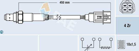 FAE 77471 - Лямбда-зонд autocars.com.ua