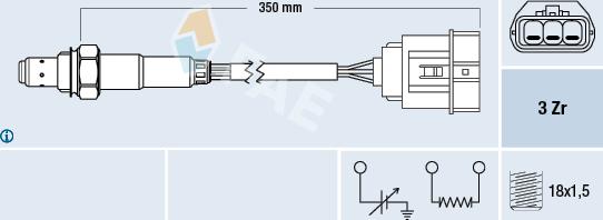 FAE 77472 - Лямбда-зонд autocars.com.ua