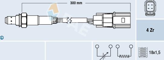 FAE 77502 - Лямбда-зонд autocars.com.ua