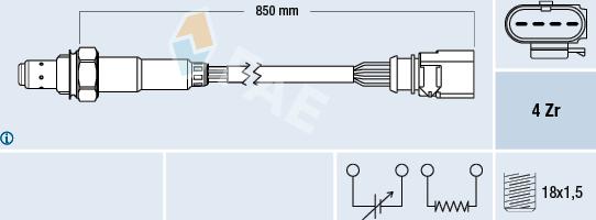 FAE 77509 - Лямбда-зонд autocars.com.ua