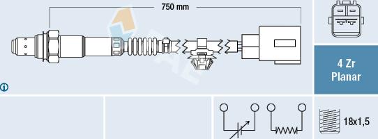 FAE 77513 - Лямбда-зонд autocars.com.ua