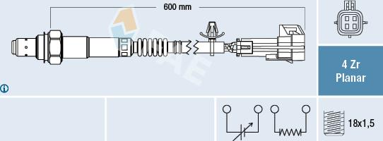 FAE 77576 - Лямбда-зонд autocars.com.ua