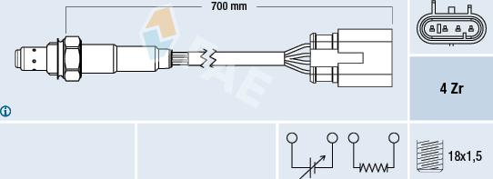 FAE 77587 - Лямбда-зонд autocars.com.ua