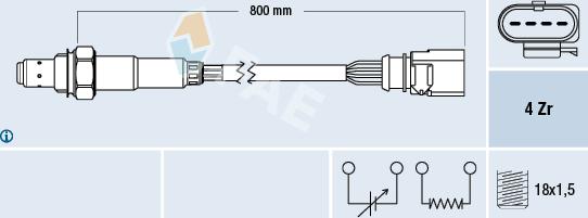 FAE 77591 - Лямбда-зонд autocars.com.ua