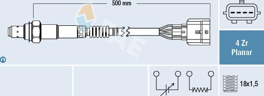 FAE 77629 - Лямбда-зонд autocars.com.ua