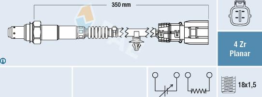 FAE 77635 - Лямбда-зонд autocars.com.ua