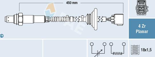 FAE 77647 - Лямбда-зонд autocars.com.ua