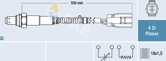 FAE 77652 - Лямбда-зонд autocars.com.ua