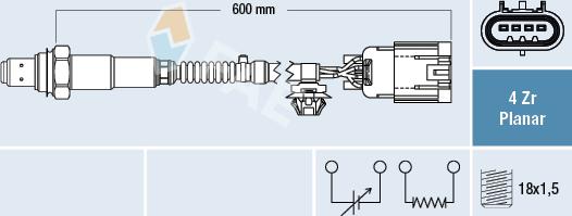 FAE 77656 - Лямбда-зонд autocars.com.ua