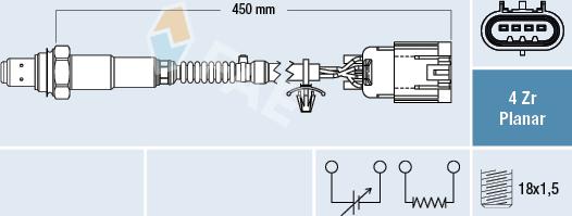 FAE 77672 - Лямбда-зонд autocars.com.ua