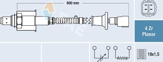 FAE 77692 - Лямбда-зонд autocars.com.ua