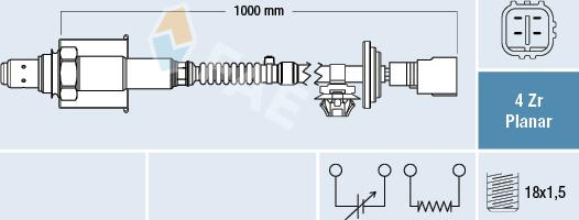 FAE 77703 - Лямбда-зонд, датчик кислорода avtokuzovplus.com.ua