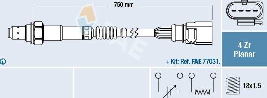 FAE 77910 - Лямбда-зонд autocars.com.ua