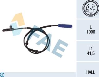 FAE 78076 - Датчик ABS, частота вращения колеса avtokuzovplus.com.ua