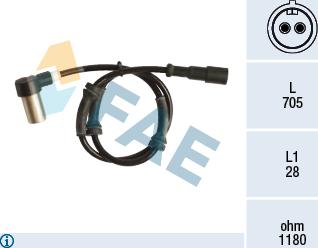 FAE 78130 - Датчик ABS, частота обертання колеса autocars.com.ua