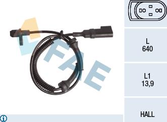 FAE 78145 - Датчик ABS, частота вращения колеса avtokuzovplus.com.ua