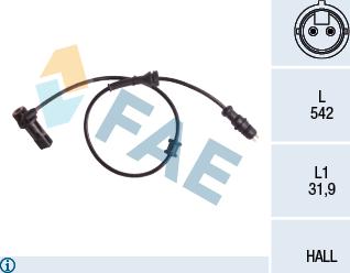 FAE 78156 - Датчик ABS, частота обертання колеса autocars.com.ua