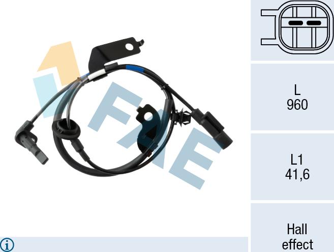 FAE 78205 - Датчик ABS, частота обертання колеса autocars.com.ua
