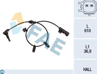 FAE 78237 - Датчик ABS, частота обертання колеса autocars.com.ua