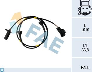 FAE 78270 - Датчик ABS, частота вращения колеса avtokuzovplus.com.ua