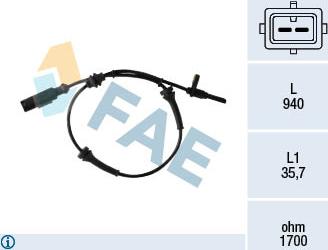 FAE 78307 - Датчик ABS, частота обертання колеса autocars.com.ua
