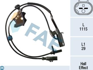 FAE 78389 - Датчик ABS, частота обертання колеса autocars.com.ua