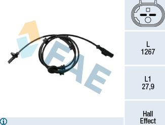 FAE 78433 - Датчик ABS, частота обертання колеса autocars.com.ua