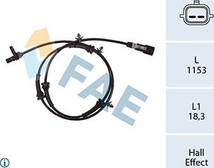 FAE 78435 - Датчик ABS, частота вращения колеса avtokuzovplus.com.ua