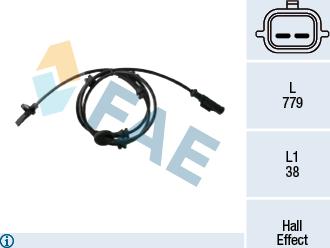 FAE 78437 - Датчик ABS, частота обертання колеса autocars.com.ua