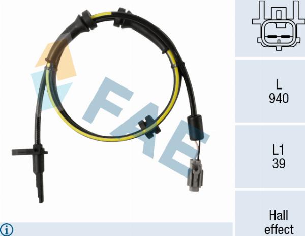 FAE 78456 - Датчик ABS, частота обертання колеса autocars.com.ua