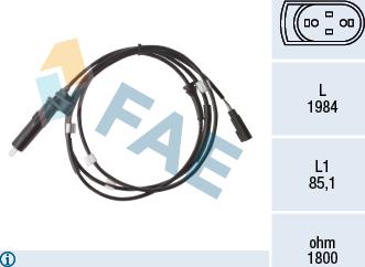 FAE 78475 - Датчик ABS, частота обертання колеса autocars.com.ua