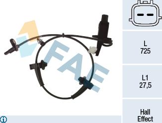 FAE 78487 - Датчик ABS, частота вращения колеса autodnr.net