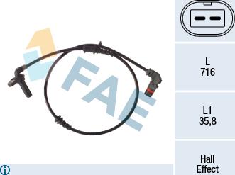 FAE 78489 - Датчик ABS, частота вращения колеса avtokuzovplus.com.ua