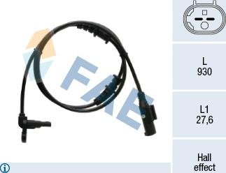 FAE 78525 - Датчик ABS, частота обертання колеса autocars.com.ua