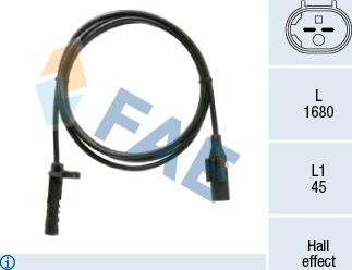 FAE 78527 - Датчик ABS, частота обертання колеса autocars.com.ua