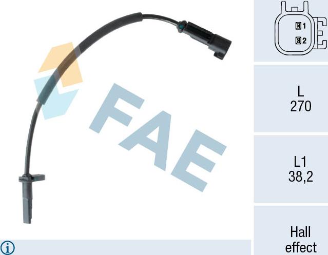FAE 78556 - Датчик ABS, частота обертання колеса autocars.com.ua